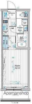 マキシヴ東向島フュージョナル[1K/25.41m2]の間取図
