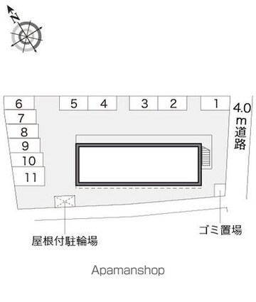 レオパレスピノ・ノワール[1K/23.18m2]の配置図