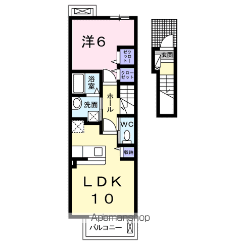 セトゥール　コート　Ⅲ 204 ｜ 鹿児島県鹿屋市寿８丁目5-44（賃貸アパート1LDK・2階・43.40㎡） その2