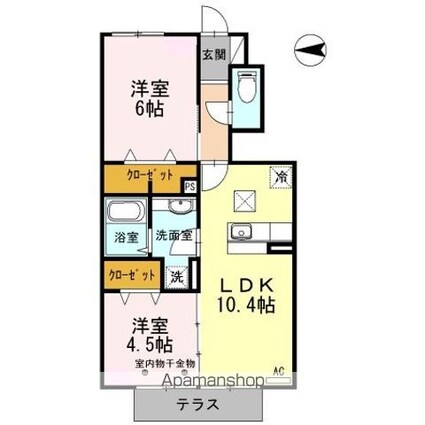 レユシール　イコウ[2LDK/50.4m2]の間取図