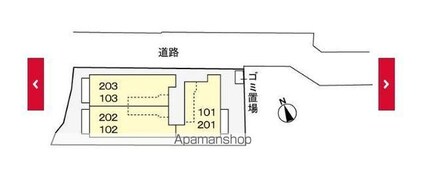 ジュネス　ＭＵＫＡＩ[1DK/43.04m2]の配置図
