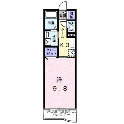 エスプリーク・コヤ[1K/30.66m2]の間取図