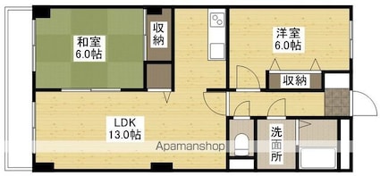 自然館[2LDK/55.62m2]の間取図
