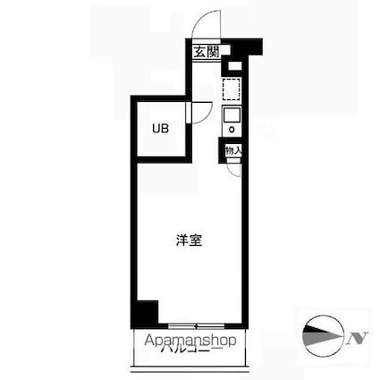 東京都墨田区石原４丁目[1R/21.59m2]の間取図