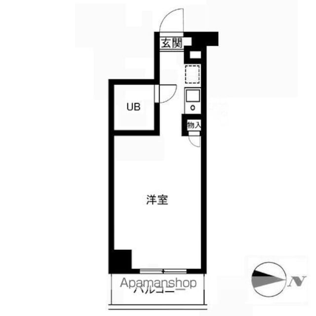 東京都墨田区石原４丁目[1R/21.59m2]の間取図