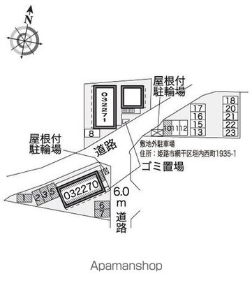 レオパレスＭｓフレーズ参番館[1K/20.28m2]の配置図