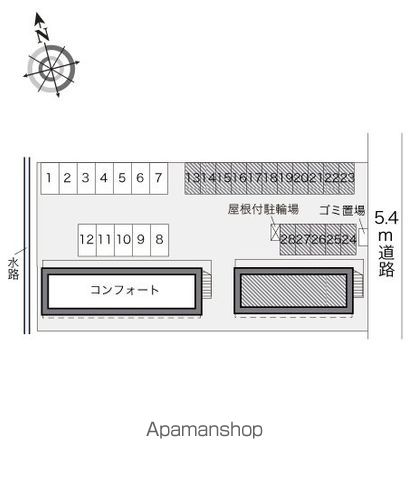 レオパレスグローリー[1K/23.18m2]の配置図