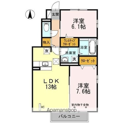 Ｇｒａｃｅ　Ｃｏｕｒｔ　Ａ[2LDK/60.68m2]の間取図