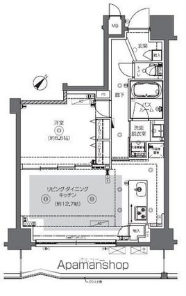 ＺＯＯＭ日本橋馬喰町[1LDK/50.23m2]の間取図