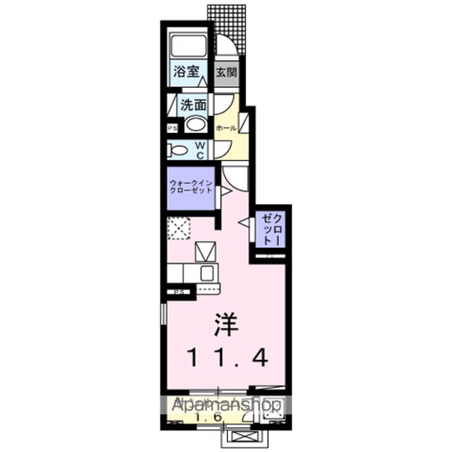 ソレイユ　ヒルズ[1R/36.41m2]の間取図