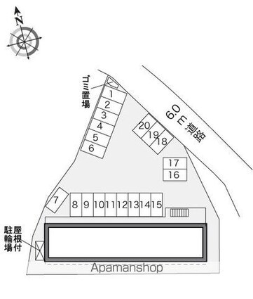 レオパレスカスカータＳＹⅡ[1K/23.18m2]の配置図