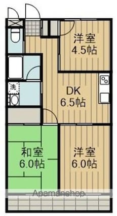 第７フラワーハイツ[3DK/49.68m2]の間取図