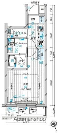 メインステージ都立家政[1K/25.43m2]の間取図