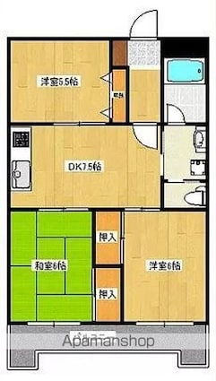 グランドゥール・サンポート[3DK/54.15m2]の間取図