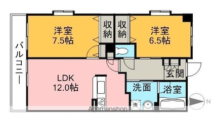 タロックス新居浜[2LDK/64.26m2]の間取図