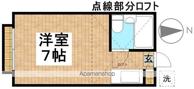東京都国分寺市日吉町２丁目[1R/16.5m2]の間取図