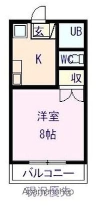 ベルメゾン石井[1K/25m2]の間取図