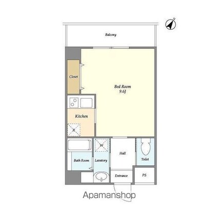 リテラス町屋[1R/25.55m2]の間取図