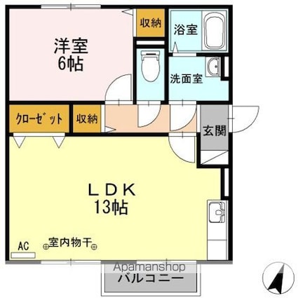 フェンネル[1LDK/46.98m2]の間取図