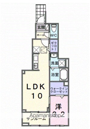 ホグワーツＢ[1LDK/38.52m2]の間取図