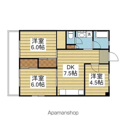 メゾン和泉[3DK/57.75m2]の間取図