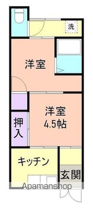 有家住宅[2K/33m2]の間取図