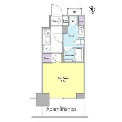 ラベイユ麻布十番[1K/20.73m2]の間取図