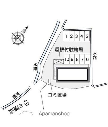 レオパレスかじや[1K/23.18m2]の配置図