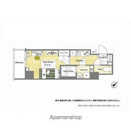 ディームス駒込[1K/25.44m2]の間取図