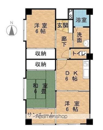 Ｌｕｐｉｎｕｓ[3DK/63.73m2]の間取図
