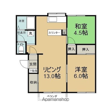 フラッツパル[2LDK/51.37m2]の間取図