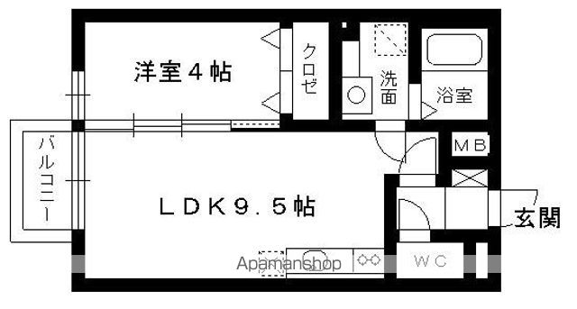 福岡市東区多々良のアパートの間取り