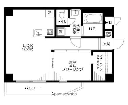 コージーコート西新宿[1LDK/39.48m2]の間取図