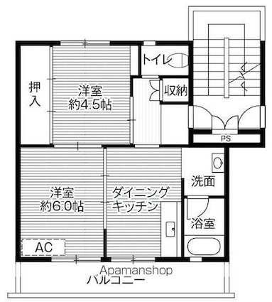 ビレッジハウス柳原２号棟[2DK/39.83m2]の間取図