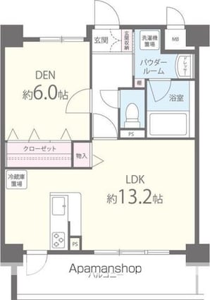 メゾン上笠[1LDK/46m2]の間取図