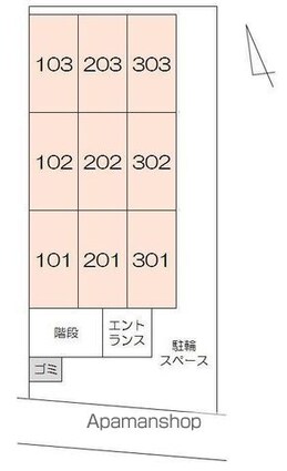 ヴェルス宮脇[1R/25m2]の配置図