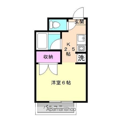 ポナール[1K/20m2]の間取図
