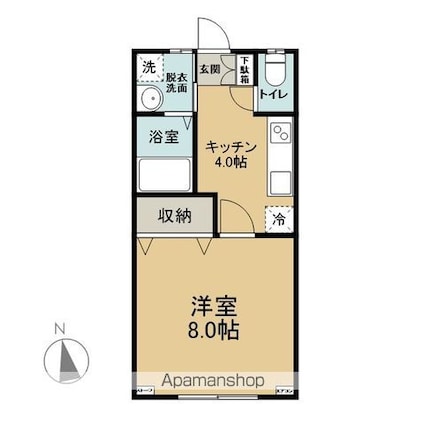ロンブル館[1K/26.45m2]の間取図