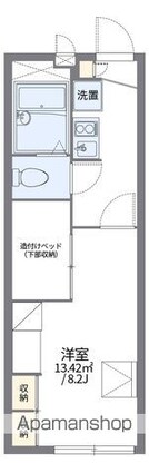 レオパレスポムール[1K/22.35m2]の間取図