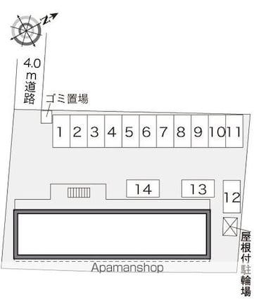 レオパレスアースヒルズ[1K/23.18m2]の配置図