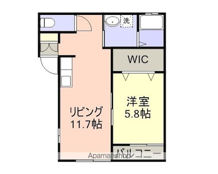 夕葉ガーデンハイツＢ[1LDK/41.25m2]の間取図