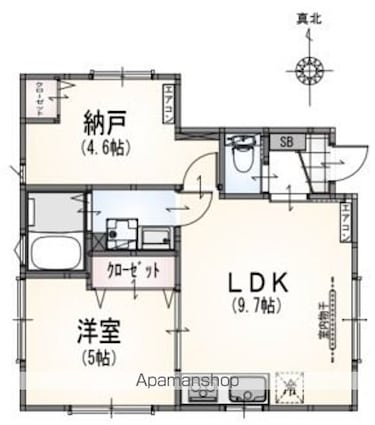 サンライズ大山ＩＩ[1SLDK/41.95m2]の間取図