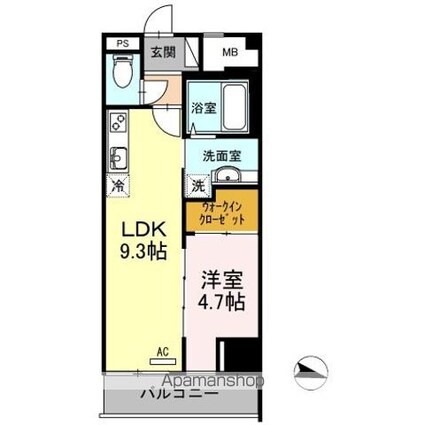 アロフト[1LDK/38.25m2]の間取図