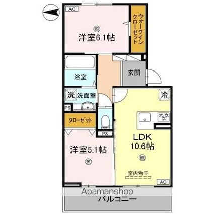 Ｕｔａｔａ（ウタタ）[2LDK/53.79m2]の間取図