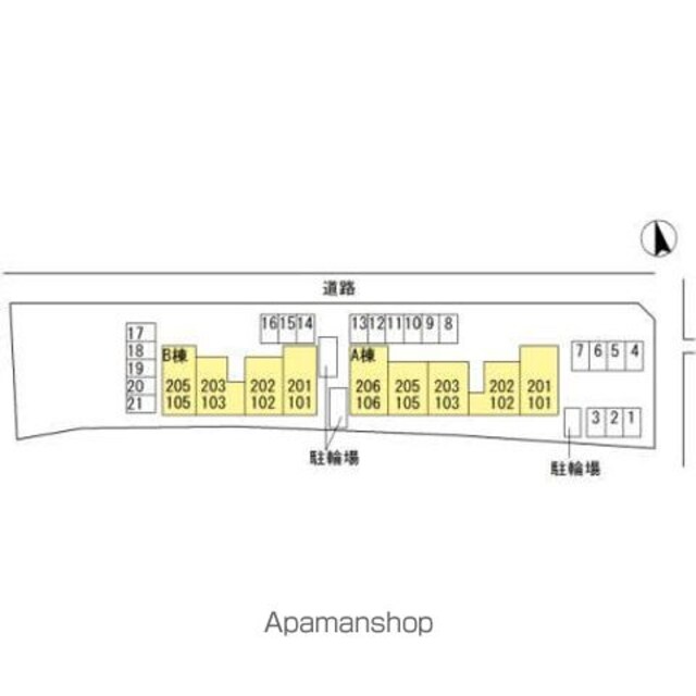 グレイス　Ａ棟[1LDK/40.18m2]の配置図