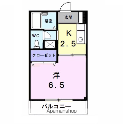 サンヴェール・セイミヤ[1K/23.18m2]の間取図