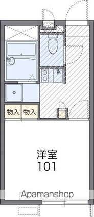 レオパレスパイナス松福[1K/20.28m2]の間取図