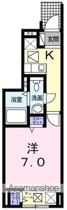 東京都福生市志茂[1K/27.29m2]の間取図