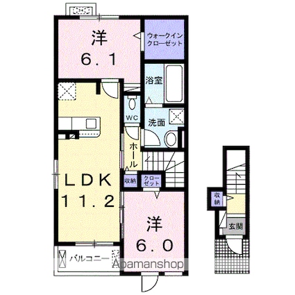 サンシャイン　レジデンス[2LDK/59.09m2]の間取図