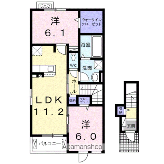 サンシャイン　レジデンス[2LDK/59.09m2]の間取図